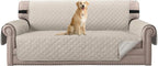 H.VERSAILTEX Sofa Protector for Dogs/Cats/Pets Sofa Slipcover Quilted Furniture Protector with Non Slip Elastic Strap Water Resistant Sofa Covers Seat Width: 66" (Sofa, Pale Oak)