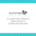 Summer Infant Anywhere Decorative Walk-Thru Pet and Baby Gate, 28” - 42.5” Wide, 30" Tall, Pressure Mounted, Insall In-between Rooms and Doorways, Walnut Wood with Metal Charcoal Accents