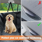 PETICON Dog Car Seat Cover for Back Seat, Waterproof Dog Hammock for Pets | Zippered Design Allows Passenger Seat Access, Mesh Window for Pet View, 600D Oxford, Prevents Scratches, Hair, Mud, and Dirt