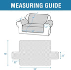 H.VERSAILTEX Couch Cover, Sofa Cover 2 Cushion Couch, Dog Couch Cover Protector, Furniture Covers for Pets, 100% Waterproof Cover with Non-Skid Backing & Elastic Straps(Loveseat, Pale Aqua)