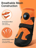 Dog Shoes for Hot Pavement, Rotary Dial Dog Boots for Small Medium Large Dogs with Breathable Mesh & Non-Slip Soles for Hiking, Camping & Summer Walks（1）