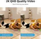 aosu 2K Indoor Camera,Baby Monitor for Home Security with 2.4GHz WiFi only | 360° Home View,One-Touch Calls,Smart Motion Tracking,IR Night Vision & 24/7 Recording,Compatible with Alexa/Google