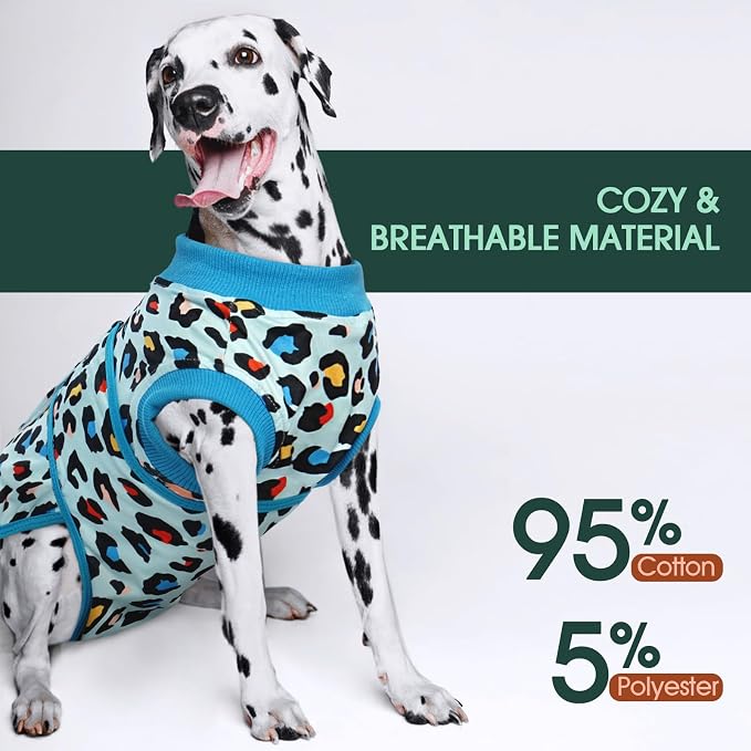 Kuoser Dog Recovery Suit After Surgery, Spay Neuter Surgical Suit for Dogs | Post Surgery Anti-Licking Dog Onesie Protects Wounds and Incisions, E-Collar & Cone Alternative Bodysuit for Female Male Dogs