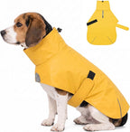 PU Dog Raincoat, Non-Toxic & Odorless Waterproof Vest, Adjustable High Neck and Hook & Loop Belly Closure for Rainy Potty Breaks & Wet Weather Outdoor Walks (Yellow, Small)