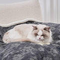 Pet Blankets for Cats - Waterproof Cat Blanket Washable - Sherpa Fleece Puppy Blanket, Soft Plush Reversible Throw Protector for Bed Couch Car Sofa, 25"X30", Dark Grey