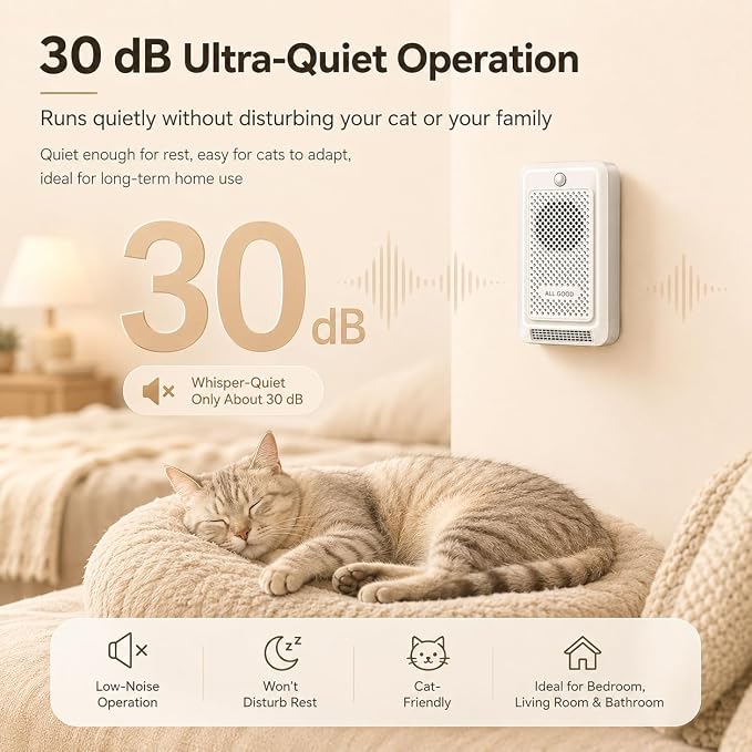 3-Pack Replacement Odor Module for Cat Litter Deodorizer, 21-Day Plant-Based Refill Pods, Compatible with Motion Sensor Litter Box Freshener