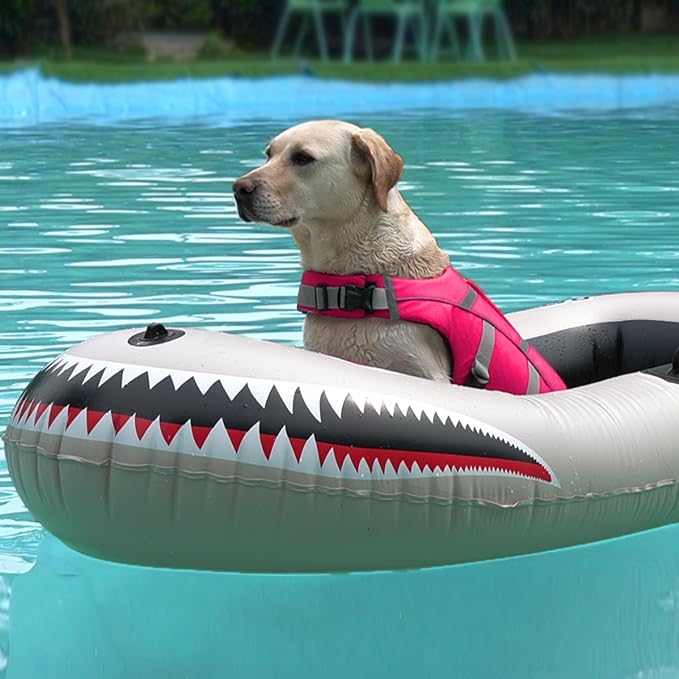 Kuoser Reflective Dog Life Jacket, Dog Life Vest for Swimming Boating | Adjustable Pet Lifejackets, High Flotation Doggie Swimsuit with Rescue Handle for Small Medium Large Dogs