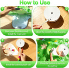Interactive Cat Toys for Indoor Cats, Rechargeable Hide & Seek Toy | Touch Activated, 3 Speed Modes, Realistic Bird Chirps, 10-Min Auto Shutoff, Hidden Feather Wand for Bored Adult Cats, Green