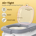 HOYTAMDAR 20-30Lbs Collapsible Rice Container,Food Storage container | Rice Storage Container with Airtight Lid,Rolling Wheels,Small Bin & Measuring Scoop,Rice Dispenser for Pet Food Rice Flour