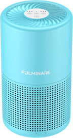 FULMINARE Air Purifiers for Home Bedroom H13 HEPA Air Filter | 360° Intake for Pet Hair, Smoke, Odors , 3 Speeds, Timer, 24dB, Small Mini Air Purifier with Night Light, Ocean Blue