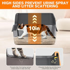 KITCATY 2PACK Stainless Steel Cat Litter Box, 17" L x 13" W x10 H Metal Kitty Litter Box with Lid, Suitable for Small and Medium-Sized Cats Never Absorbs Odors, Leak-Proof, Non-Sticky, Easy to Clean