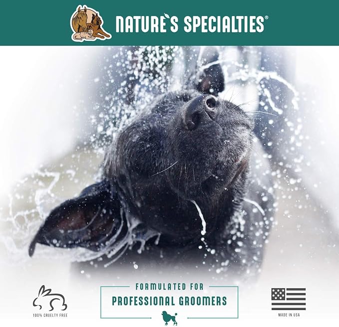 Nature's Specialties Almond Crisp Ultra Concentrated Dog Shampoo for Pets, Makes up to 32 Gallons, Natural Choice for Professional Groomers, Texturizing and Volumizing, Made in USA, 1 gal