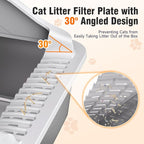 2PACK Stainless Steel Cat Litter Boxes XL Large Metal Pan Include Scoop | High Sides Lid Odor Free Easy Cleaning Anti-Scratch Anti-Urine Leakage Non-Sticky