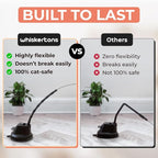 Whiskertons Interactive Bird Simulation Cat Toy Set, Interactive Cat Toys for Indoor Cats, Cat Feather Toy, Self-Holding Suction Base, 5 Replacement Birds, Feathers & Bells, Realistic Bird Impression