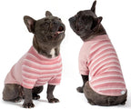 KYEESE 2Pack Waffle Dog Shirt with Sleeves Soft Striped Dog Sweater | Turtleneck, Cozy Warmth. Lightweight & Breathable, Gentle on Sensitive Skin, Free to Move, Comfortable Daily Wear