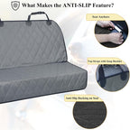 VIVAGLORY Dog Seat Cover Pet Seat Protector, Large, Grey | Backseat Cover for Car Suv & Truck, Back Rear Backseat Bench Protector