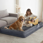 WNPETHOME Human Dog Bed for People Adults, Washable Faux Fur Nap Bed Adult Oval for People, Calming Human Size Giant Dog Bed Fits Pet Families with Storage Pocket Grey
