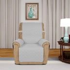 PureFit Reversible Recliner Chair Covers Couch Covers for Dogs, 19 in | Light Gray/Ivory, Water Resistant Couch Protector, Washable Pet Couch Cover with Non Slip and Elastic Straps For Kids