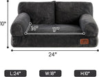 Hollypet Small Dog Large Cat Bed Puppy Couch Beds for Pets up to 25 lbs | Fluffy Dog Cat Couch Plush Soft Warming Pets Beds with Machine Washable Cover and Non-Slip Bottom