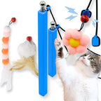 Magnetic Catch Wand (Combo 24" & 40") Cat Toy – Interactive Telescoping Wand for Indoor Cats and Kittens, Magnetic Easy Catch & Release, Durable Enrichment Toy with 3 Lures
