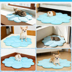 KOOLTAIL Cat Cooling Mat, Upgraded Two Sided Cooling Pad for Dogs Cats Puppy, Soft Summer Pet Sleeping Blanket Kennel to Keeping Cool, Washable Dog Mats for Crate Sofa Bed Outdoor Indoor, Flower Blue