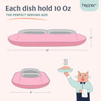 NomNom - Spill Proof Elevated Cat Bowls - Stainless Steel - Pink