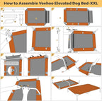 Veehoo Outdoor Elevated Dog Bed Large Sized Dogs, XXL Cooling Raised Dog Cots Beds Training Platform Off Ground Hammock with Breathable Mesh, No-Slip Feet, 59"x37.5", Grey | Off-ground training platform, portable camping hammock, breathable mesh, easy ...