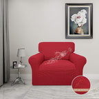 Easy-Going 100% Waterproof Chair Couch Cover, Stretch Jacquard Sofa Cover | Dual Waterproof Sofa Slipcover, Leakproof Furniture Protector for Kids, Pets, Dog and Cat (Loveseat, Christmas Red)