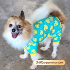 KYEESE Dog Pajamas Velvet Dog Pajamas Small Sized Dogs Dogs Pjs with Yellow Ducks Pattern Soft Doggie Jammies Stretchy Doggie Clothes Puppy Onesie Comfy Pet Coat Pet Costume, X-Small