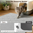 Pawtners Cat Litter Mat Extra Large 42" X 30", Easy to Clean, Gray, 1 Pack | Non-Slip Kitty Litter Mat for Floor, Waterproof & Urine-Proof Cat Litter Mat Litter Trapping Mat, Soft on Kitty Paws
