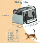 Petsfit Soft-Sided Cat Carrier,18 x 11 x 11 Pet Carrier | Airline Approved, Lightweight and Collapsible, Ventilation on 5 sides, Escape Proof, Adjustable Shoulder Strap & Soft Cushion