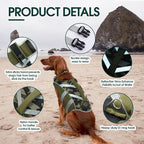 Kuoser Reflective Dog Life Jacket, Dog Life Vest for Swimming Boating | Adjustable Pet Lifejackets, High Flotation Doggie Swimsuit with Rescue Handle for Small Medium Large Dogs