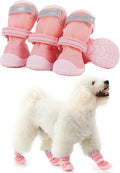 MIGOHI Reflective Dog Shoes for Small Dogs,Small Dog Boots & Paw Protectors for Summer Hot Pavement Hardfloors with Anti Slip Waterproof Rubber Grip Sole,Dog Booties for Indoor Outdoor Walking Running