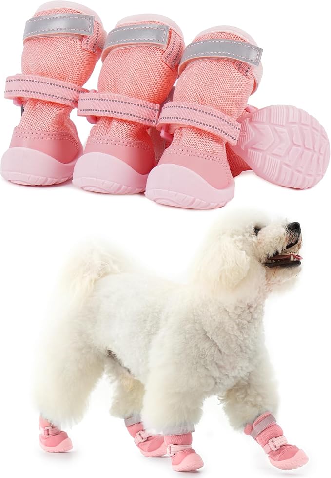 MIGOHI Breathable Dog Shoes for Small Dogs,Small Dog Boots & Paw Protectors for Summer Hot Pavement Hardfloors with Anti Slip Waterproof Rubber Grip Sole,Dog Booties for Indoor Outdoor Walking Running