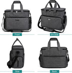 BAGLHER Dog Travel Bag, Airline Approved Pet Tote Organizer with Multi-Function Pockets, 2 X Food Storage Containers and 2 X Collapsible Bowls, Perfect Weekend Pet Travel Set for Dog, Cat Grey