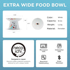 Necoichi Ceramic Extra-Wide Elevated Cat Food Bowl (Fuji, Extra Wide)