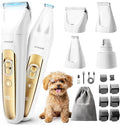 oneisall Quiet 4-in-1 Dog Grooming Kit with LED Light | Storage Bag, Clippers & Nail Grinder, Cordless, 3.7 hrs Runtime, LED Display, Safe for Paw, Nail, Face, Ears, Legs, Body
