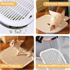 Cat Litter Mat Litter Trapping Mat,19.29"×14.96",Cat Litter Box Mat for Floor,Large Litter Matt for Cat Litter Box,Kitty Litter Mat Catcher,Waterproof Urine Proof,Washable,Easy Clean,Less Waste(Green)