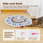 Potaroma Cat Toys Chargeable, 3in1 Hide and Seek for Kittens, Interactive Automatic Play, Fluttering Butterfly, Moving Wand Feather, Indoor Kitty Exercise 22.8 Inch Cover for All Breeds | Automatic Play, Fluttering Butterfly, Moving Wand Feather, Indoo...