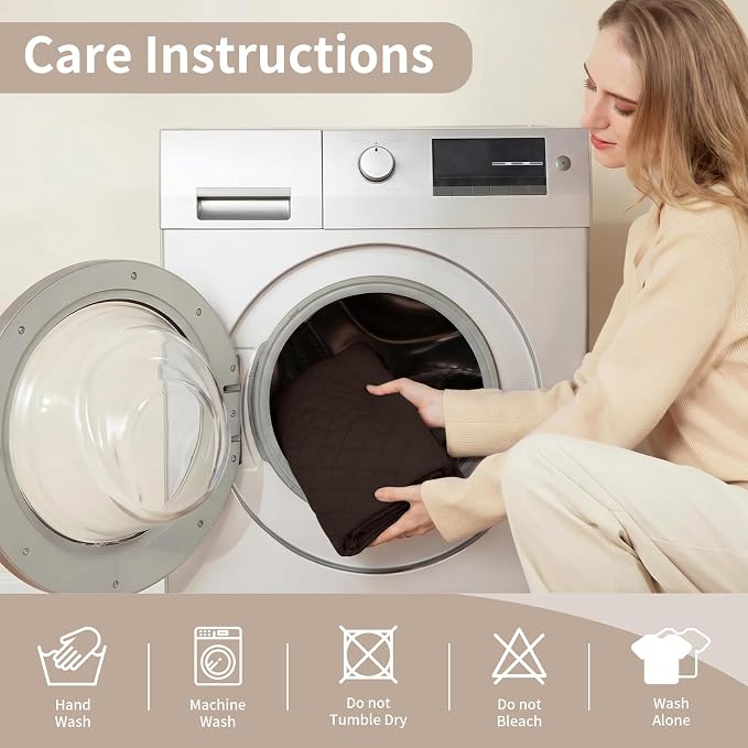 100% Waterproof Couch Cover for Dogs with Non-Slip & Side Pockets 23", Furniture Protector Sofa Covers, Washable Cushion Covers for Pets Kids Cat-Armchair Chocolate