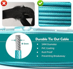 Dog Runner for Yard, Trolley System, 200FT+15FT, Blue | Chew-resistant Cable, Shock Spring Softens Pulls, 360° Swivel Reduce Tangles