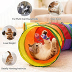 Joytale Cat Tunnel for Multiple Cats, 5-Way Indoor Tube Toy to Chase & Hide | Bell ball & Toy Mouse Included; Peekaboo Hole; Pops Open & Folds Into Zip Bag; Fits Cats to ~12 lb; Kittens & Rabbits Too
