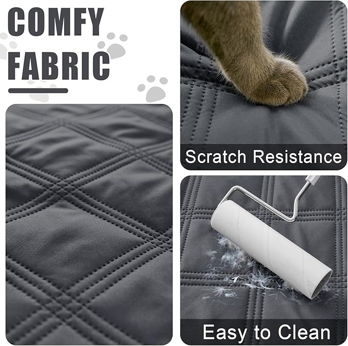 Smiry Waterproof Dog Bed Cover, Reversible Pet Blanket for Sofa Couch | Soft Washable Dog Blanket, Leakproof Couch Cover for Dogs Cats & Furniture Protection, 30x53, Dark Grey/Dark Grey