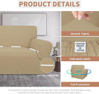 Easy-Going 100% Waterproof Loveseat Couch Cover Stretch Jacquard Sofa Cover | Dual Waterproof Sofa Slipcover, Leakproof Furniture Protector for Kids, Pets, Dog and Cat (Loveseat, Sand)
