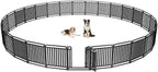 Puppy Playpen Dog Playpens Fence Outdoor Thickened Metal Tube, Low Threshold Dog Play Pen Indoors, 32" Height 28 Panels for Small/Medium/Large Dogs (Black)