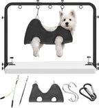 Dog Grooming Arm for Table, 42" H, 27-39" W with Hammock & 2 No-Sit Loops | Adujustable, Heavy Duty, Portable Pet Grooming Station with clamp for Nail Trimming, Cats & Dogs at Home