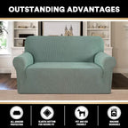 Stretch Loveseat Sofa Cover Slipcover Couch Cover for 2 Cushion Sofa Washable Sofa Cover for Pets Friendly Furniture Protector Covers with Non Slip Bottom(Loveseat, Sage)