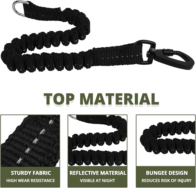 Long Dog Leash 15 FT: Heavy Duty Nylon Rope Leashes for Dogs Training with Reflective Threads Bungee and Padded Handle - Dog Lead for Large Small Medium Dogs Outside Walking Hiking