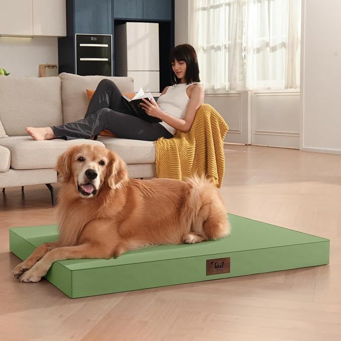 Jumbo Waterproof Orthopedic Dog Bed for Extra Large Dogs | Egg Crate Foam, Pressure Relief, Fits 54x37 Crates, Machine Washable 1680D Oxford Cover, Indoor & Outdoor Use, Up to 150 lbs