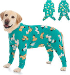 Dog Recovery Suit After Surgery Female Male, Medium Large Dog Neuter Shirt Cone Alternatives Prevent Licking Surgical Onesies (Green Pony, 6XL)